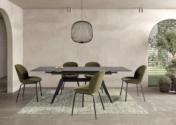 MUZZA Rozkladací jedálenský stôl lalu 160 (220) x 90 cm tmavosivý