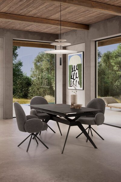 MUZZA Rozkladací jedálenský stôl lalu 160 (220) x 90 cm tmavosivý