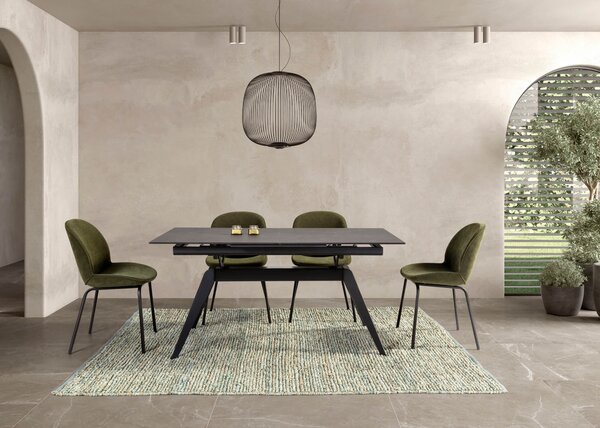 MUZZA Rozkladací jedálenský stôl lalu 160 (220) x 90 cm tmavosivý