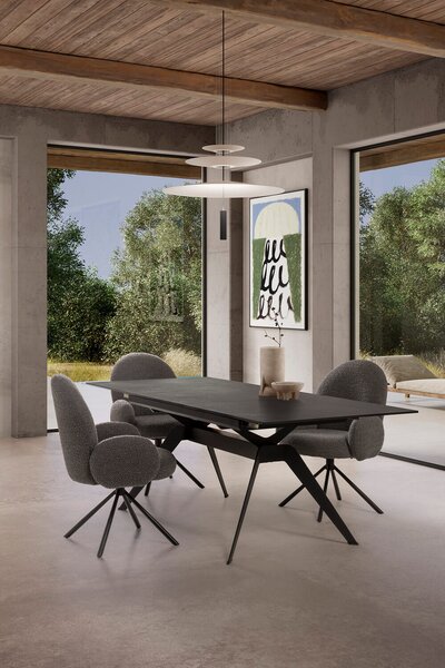 MUZZA Rozkladací jedálenský stôl lalu 160 (220) x 90 cm tmavosivý