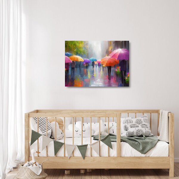 Sklenený obraz - Daždivý deň (70x50 cm)