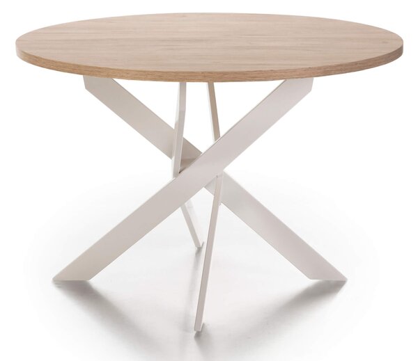 MUZZA Jedálenský stôl rahasa Ø 120 cm prírodný/biely