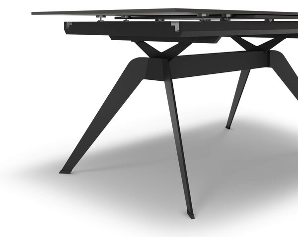 MUZZA Rozkladací jedálenský stôl lalu 160 (220) x 90 cm tmavosivý