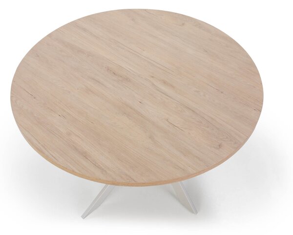 MUZZA Jedálenský stôl rahasa Ø 120 cm prírodný/biely