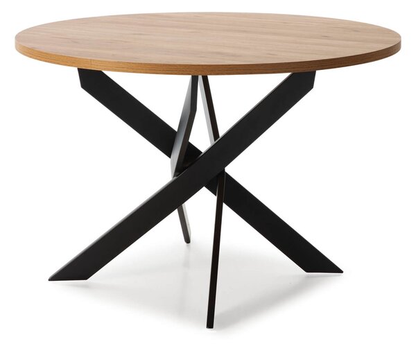 MUZZA Jedálenský stôl rahasa Ø 120 cm prírodný/čierny