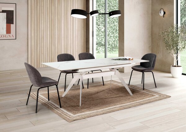 MUZZA Rozkladací jedálenský stôl lalu 160 (220) x 90 cm biely