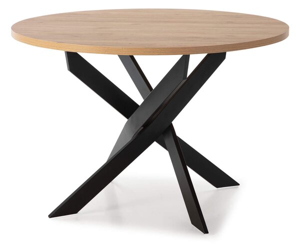 MUZZA Jedálenský stôl rahasa Ø 120 cm prírodný/čierny
