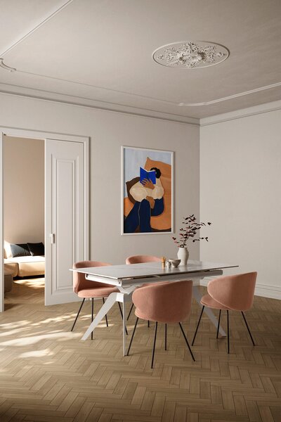 MUZZA Rozkladací jedálenský stôl lalu 160 (220) x 90 cm biely