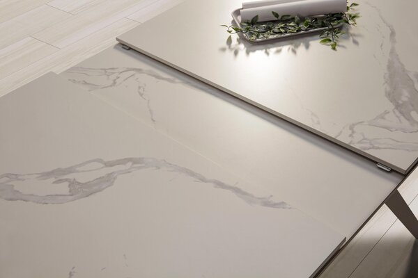 MUZZA Rozkladací jedálenský stôl lalu 160 (220) x 90 cm biely