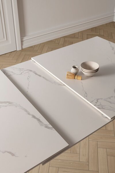 MUZZA Rozkladací jedálenský stôl lalu 160 (220) x 90 cm biely
