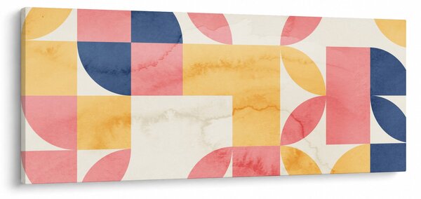 Obraz - Abstrakcia s retro vzormi (120x50 cm)