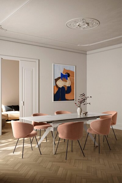 MUZZA Rozkladací jedálenský stôl lalu 160 (220) x 90 cm biely