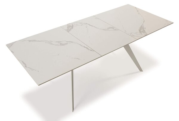 MUZZA Rozkladací jedálenský stôl lalu 160 (220) x 90 cm biely