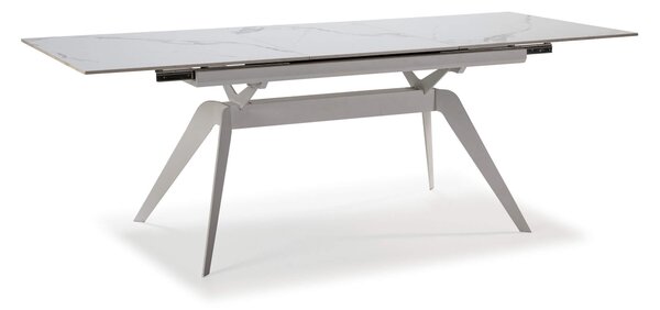 MUZZA Rozkladací jedálenský stôl lalu 160 (220) x 90 cm biely