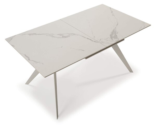 MUZZA Rozkladací jedálenský stôl lalu 160 (220) x 90 cm biely