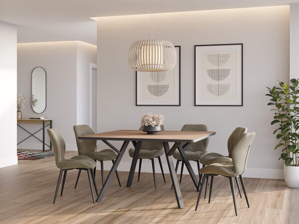 MUZZA Jedálenský stôl bine 136 x 136 cm prírodný/čierny