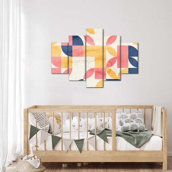 Obraz - Abstrakcia s retro vzormi (150x105 cm)
