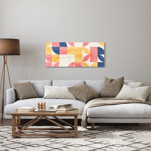 Obraz - Abstrakcia s retro vzormi (120x50 cm)