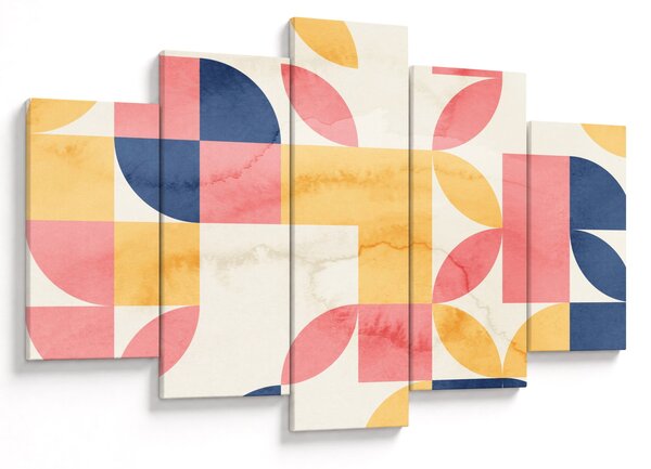 Obraz - Abstrakcia s retro vzormi (150x105 cm)