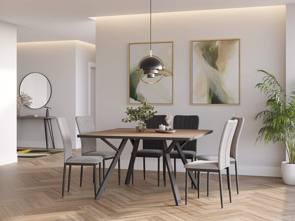 MUZZA Jedálenský stôl bine 136 x 136 cm prírodný/čierny