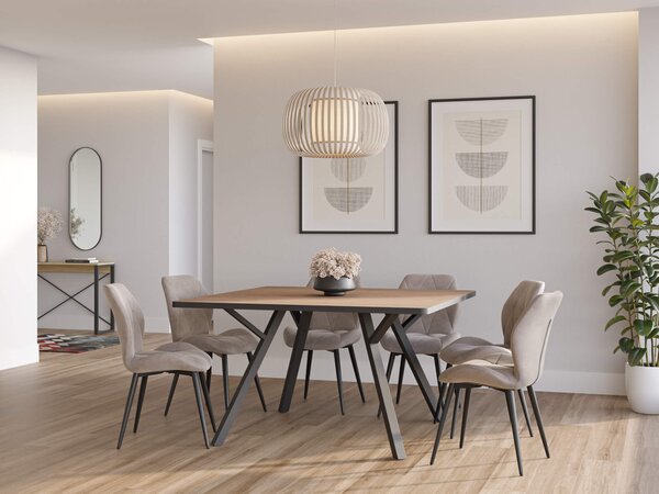 MUZZA Jedálenský stôl bine 136 x 136 cm prírodný/čierny