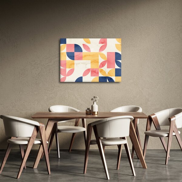 Obraz - Abstrakcia s retro vzormi (70x50 cm)