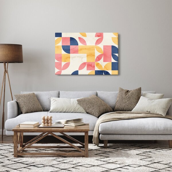 Obraz - Abstrakcia s retro vzormi (90x60 cm)