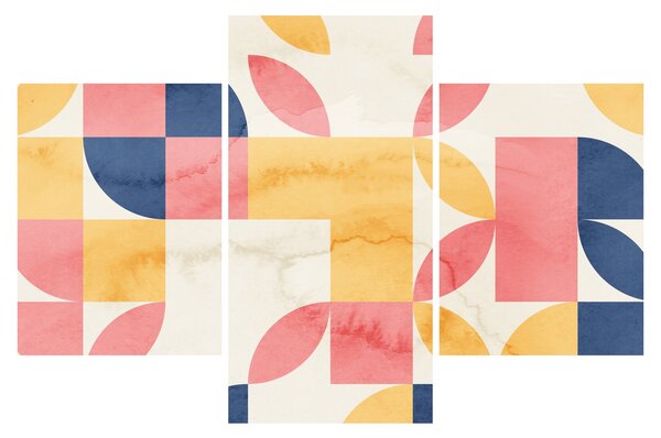 Obraz - Abstrakcia s retro vzormi (90x60 cm)