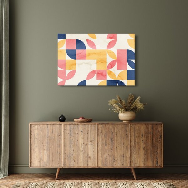 Obraz - Abstrakcia s retro vzormi (90x60 cm)