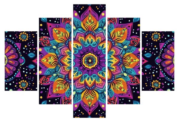 Obraz - Kaleidoskopická mandala (150x105 cm)