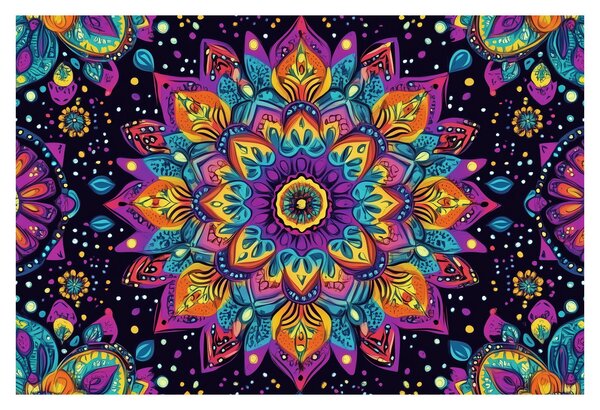 Obraz - Kaleidoskopická mandala (90x60 cm)