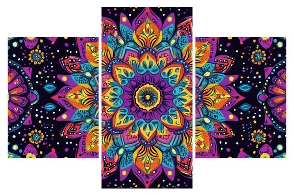Obraz - Kaleidoskopická mandala (90x60 cm)