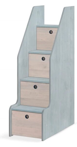 Cilek Poschodová posteľ Trio Studio pre 3 deti 90x200 cm s úložným priestorom (schody)