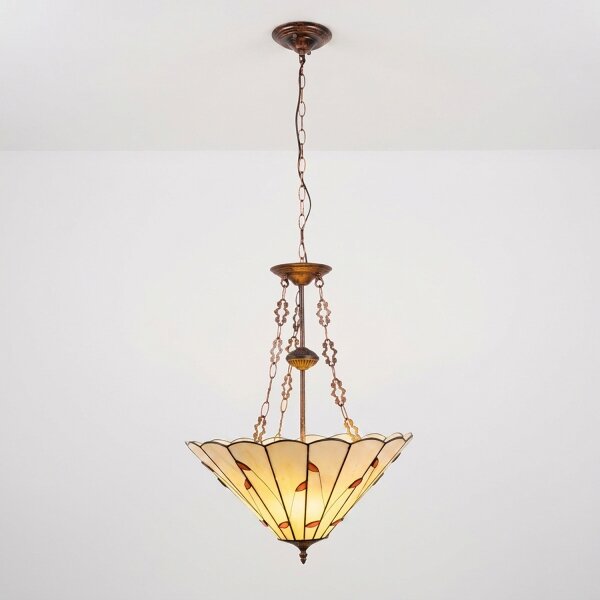 Brilagi - Tiffany vitrážový luster na reťazi FOLIA 3xE27/60W/230V priemer 50 cm