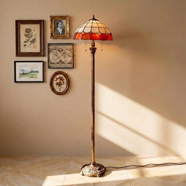 Brilagi - Tiffany vitrážová stojacia lampa SIENNA 2xE27/60W/230V