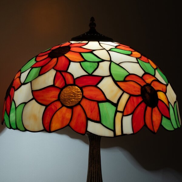 Brilagi - Tiffany vitrážová stolná lampa SUNFLOWER 2xE27/60W/230V