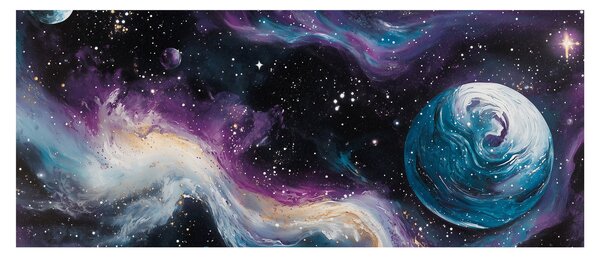 Obraz - Maľovaný vesmír (120x50 cm)