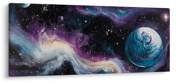 Obraz - Maľovaný vesmír (120x50 cm)