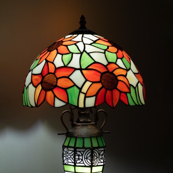 Brilagi - Tiffany vitrážová stolná lampa SUNFLOWER 1xE27/60W/230V + 1xE14/40W