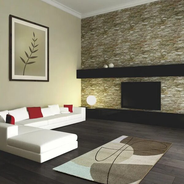 Spoltex, Kusový koberec Achat 550 Dark beige, 120x170, hnedá, obývacia izba