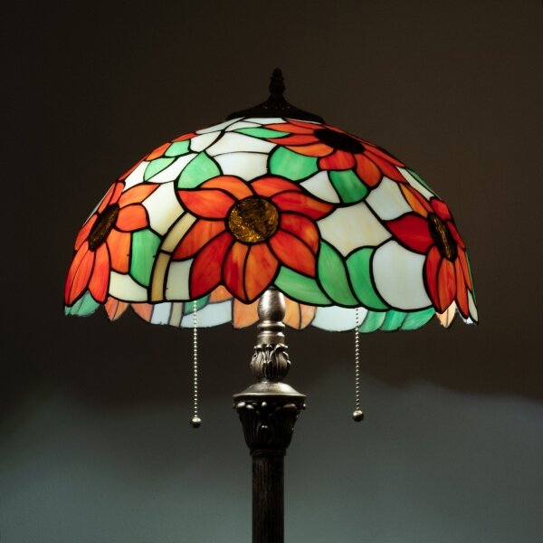 Brilagi - Tiffany vitražová stojacia lampa SUNFLOWER 2xE27/60W/230V