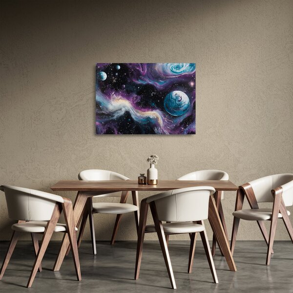 Sklenený obraz - Maľovaný vesmír (70x50 cm)
