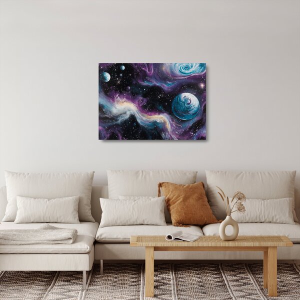 Sklenený obraz - Maľovaný vesmír (70x50 cm)