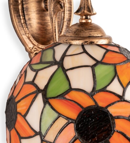 Brilagi - Tiffany vitrážová nástenná lampa SUNFLOWER 1xE14/40W/230V
