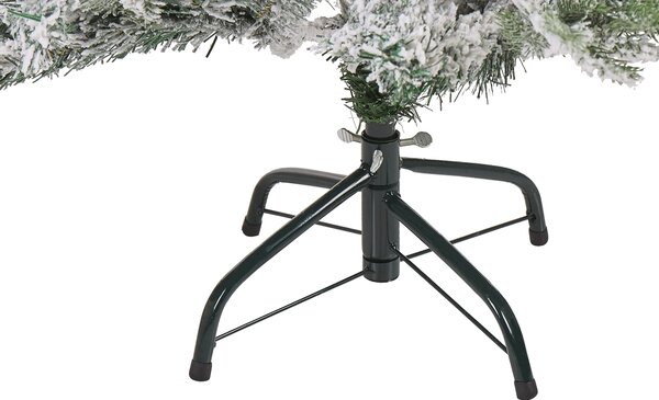 Umelý vianočný stromček biely syntetický materiál 120 cm zasnežený nastaviteľné vetvy sviatočný