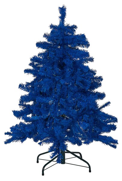 Umelý vianočný stromček modrý syntetický 120 cm kovový stojan tradičná zimná sviatočná dekorácia