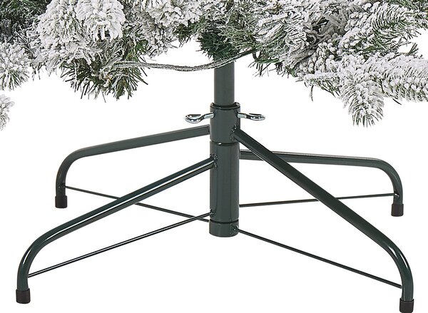 Umelý vianočný stromček 120 cm biely zasnežený so stojanom a umelým snehom s LED osvetlením vianočná výzdoba do interiéru