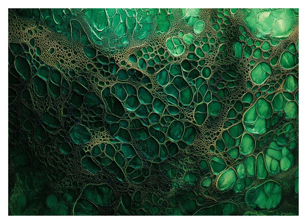 Sklenený obraz - Zelený mikroskopický záber (70x50 cm)