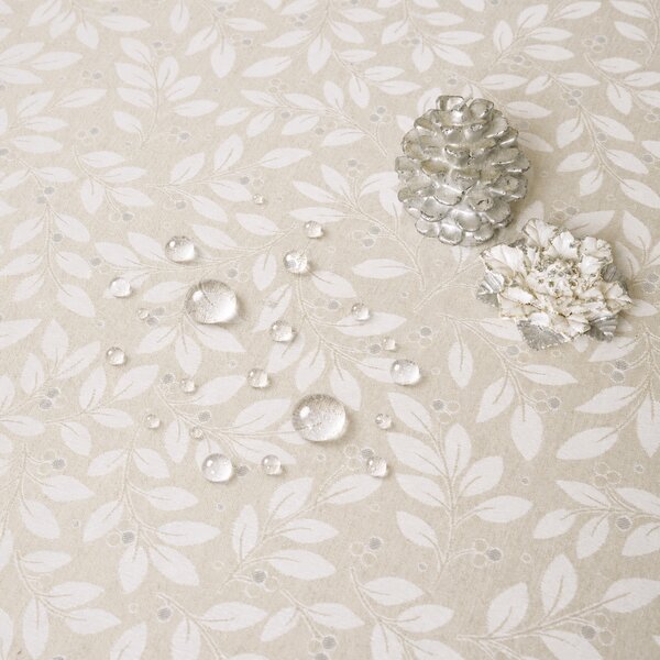 Obrus NATURA LUREX lístky natur strieborná 120x150 cm