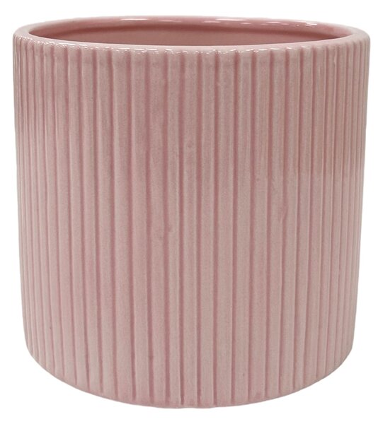 Sinsay - Keramický kvetináč s ryhovaním - pastelová ružová